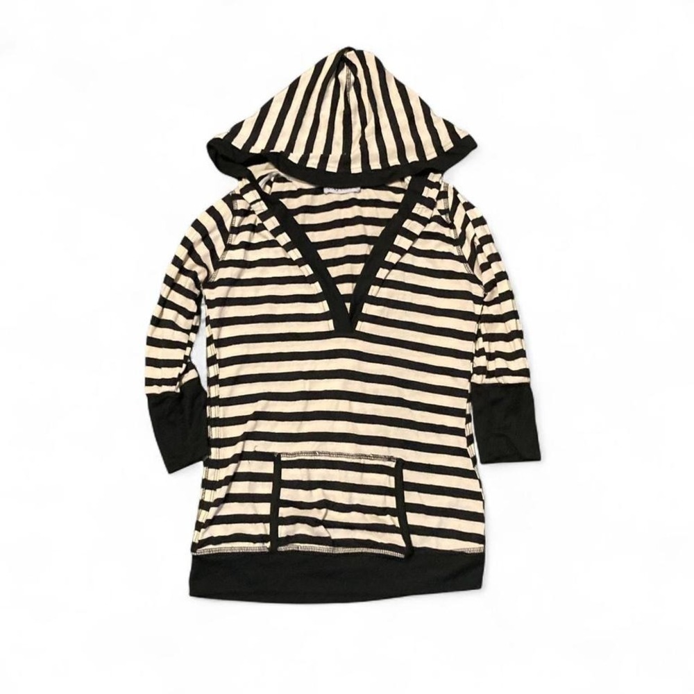 Body Central striped short sleeve hoodie babydoll y2k‎ fitted M/16.75